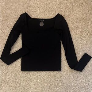 Free People Black Long Sleeve Top